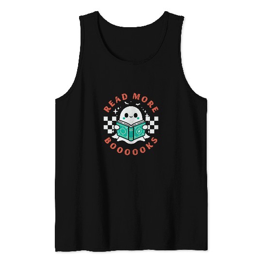 Book Fun Cute Booooks ghosts Read More Books Funny Teacher Halloween 2 Tank Tops
