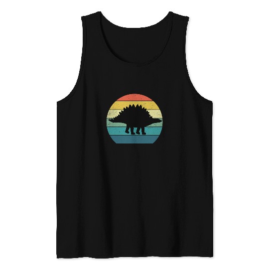 Dinosaur Pet Stegosaurus Dinosaur Animal Retro vintages 70s 80s Aesthetic Tank Tops