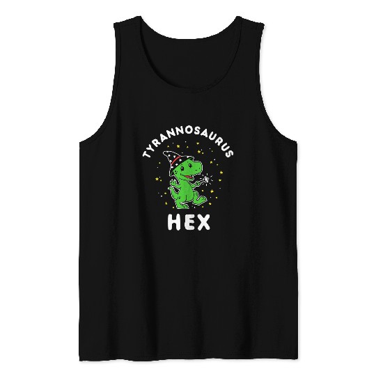 Dinosaur Pet Tyrannosaurus Hex Halloween Dinosaur TRex Joke Tank Tops
