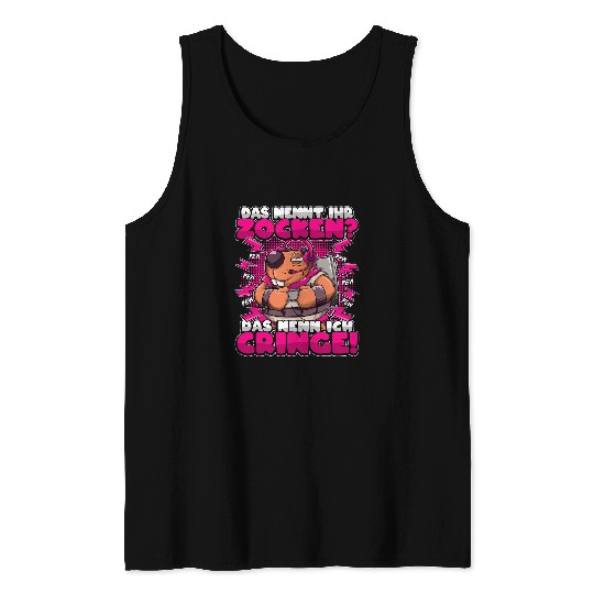 Beaver Pet Gaming beaver Pew Pew Saying Das Nennt Ihr Zocken Cringe Tank Tops