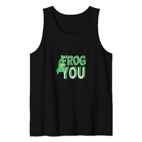 Frog Pet You Green Frog Show Finger For Toad Catcher and Hunter Tank Tops