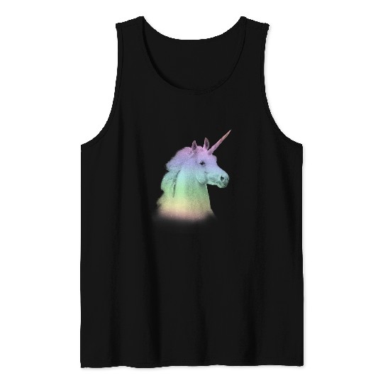 Unicorn Pet Trendy Rainbow Unicorn Portrait Tank Tops