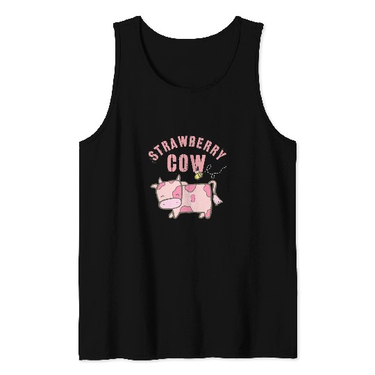 Cow Pet strawberry cow funny cow cute Tank Tops