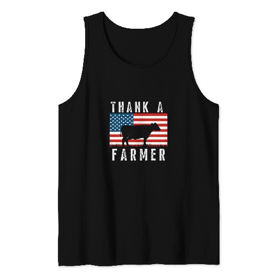 Cow Pet Thank A Farmer American Farmers homessteader Daisy Cattle Tank Tops