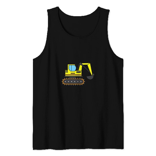Excavator Fun Construction Site Gift Idea Construction Crawler Tank Tops
