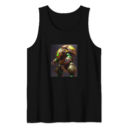 Turtle Pet Armored Turtle Behemoth Robotic Futuristic Robot Art Tank Tops
