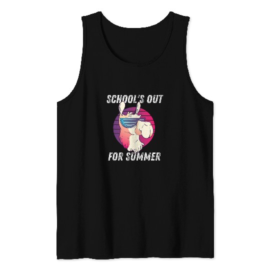 Llama Pet Schools Out For Summer  Last Day School Llama Glasses 9 Tank Tops