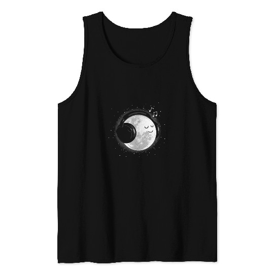 Astronaut Job Moon Music Sound Melody Galaxy Space Regular Fit Tank Tops