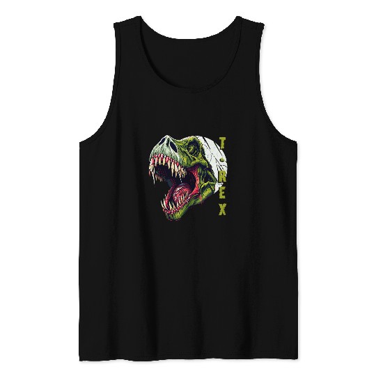 Dinosaur Pet Tyrannosaurus rexs Zombie Dinosaur Head Tank Tops