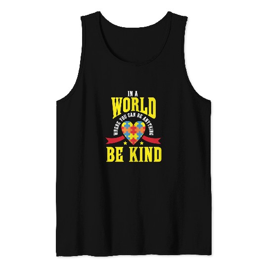 Autism Puzzle Kindness Puzzle Tank Tops