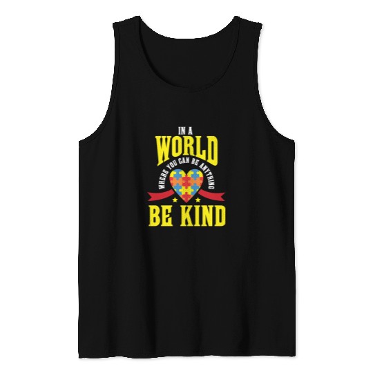 Autism Puzzle Kindness Puzzle Tank Tops