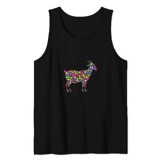 Goats Pet Cute Funny Colored Dot Goats International Dot Day Tank Tops