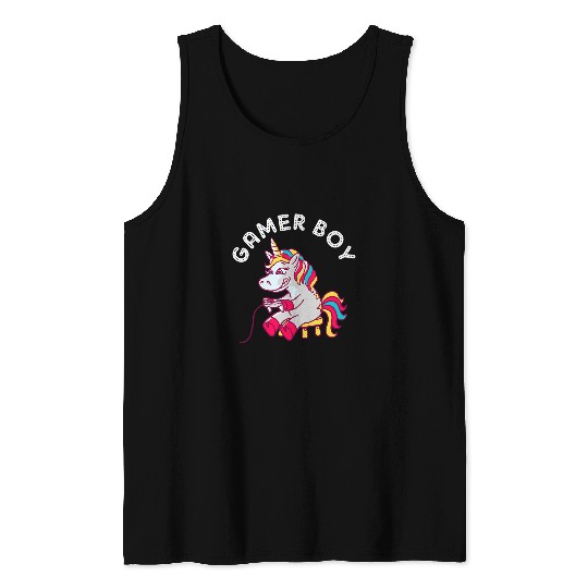 Unicorn Pet Gamer Boy Unicorn Gaming Cute Video Game Tank Tops