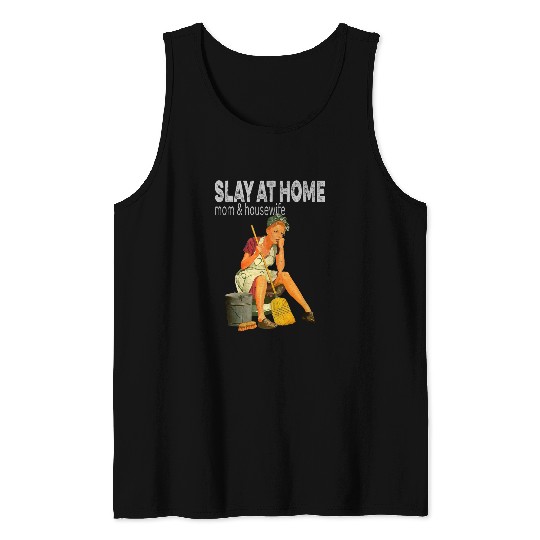1950s vintages Retro Slay At homes Mom and Housewife Tank Tops