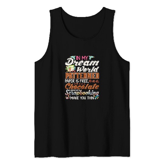 Book Fun World Patterned Paper freess Funny Scrapbooking Lover Tank Tops