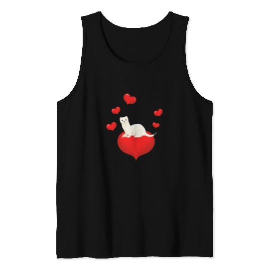 Ferret Pet Ermine Winter Fur Design Weasel And Ferret Tank Tops