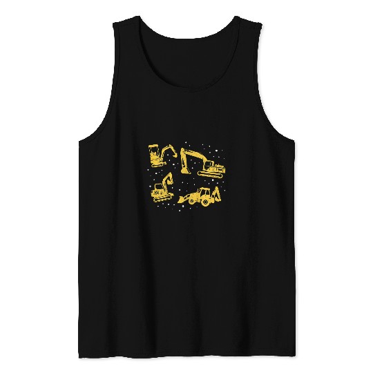 Excavator Fun Kids Construction Vehicles Gift Excavator Kids Tank Tops