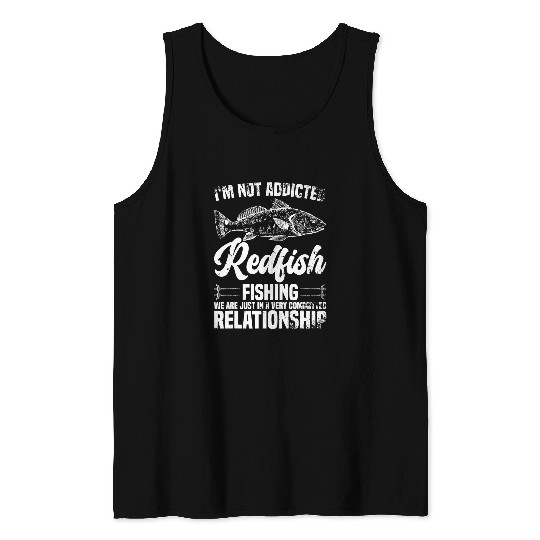 Fishing Fun Redfish Fishing Net Fishing Accessories Redfish Fisherman Tank Tops