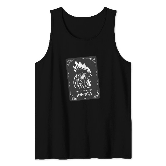 Chicken Pet Key West Florida Gangster Rooster Tank Tops