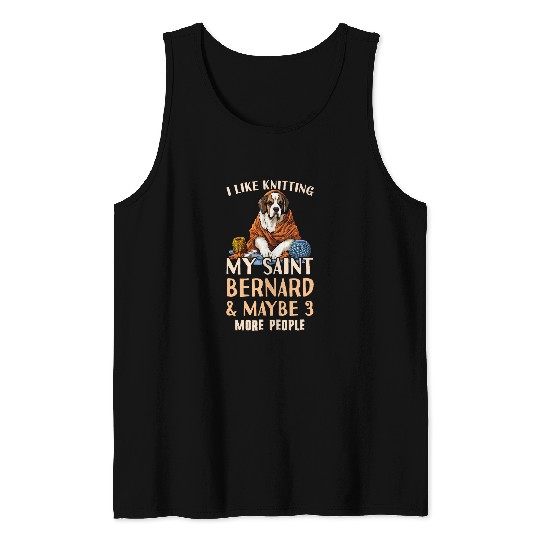 Saint Bernard Pet Mom Outfit Saint Bernard Knitting Tank Tops