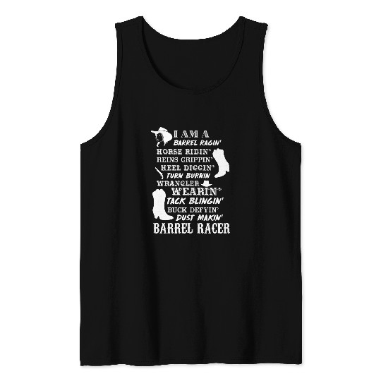 Horse Pet Cute Cowgirl Horse Barrel Racing Love Western Rodeo Tank Tops