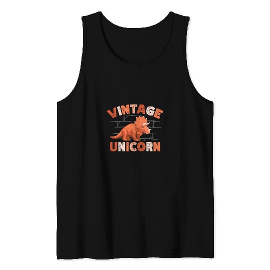 Unicorn Pet vintages Unicorn Dinosaur Future Paleontology Triceratops Tank Tops