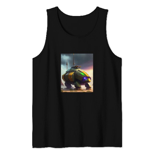 Turtle Pet Armored Turtle Behemoth Robotic Tank Futuristic Robot Art Tank Tops