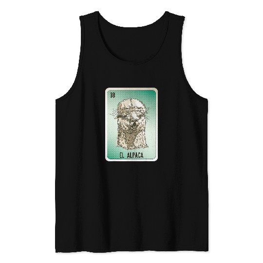 Llama Pet EL ALPACA Mexican Slang Chicano Bingo Cards Tank Tops