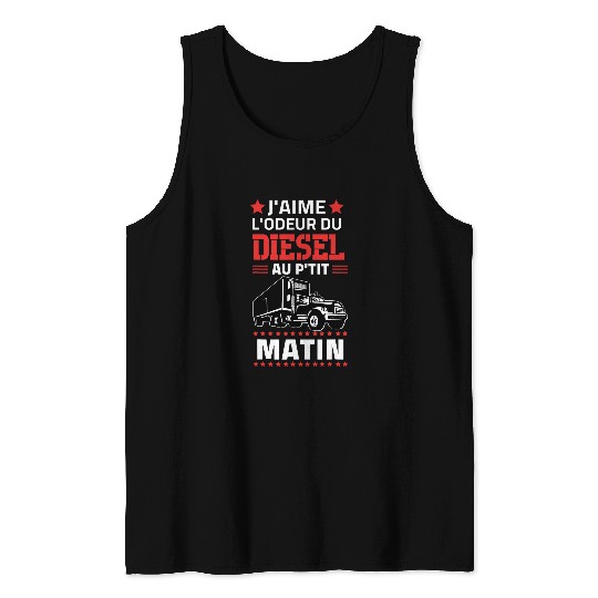 Truck Fun Humour Road Gift for Trucker Driver Heavy Weight Tank Tops