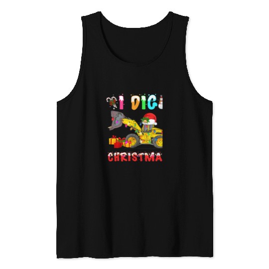 Excavator Fun Kids I Dig Christmas Excavator Toddler Boy Kids Pajamas xmass Tank Tops
