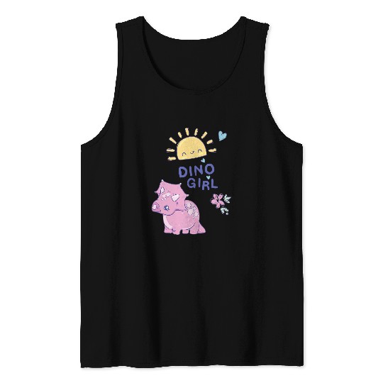 Dinosaur Pet Girl Triceratops 1 Tank Tops