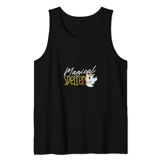 Unicorn Pet Spelling Bee Champion Girls School Unicorn Spelling Bee Tank Tops