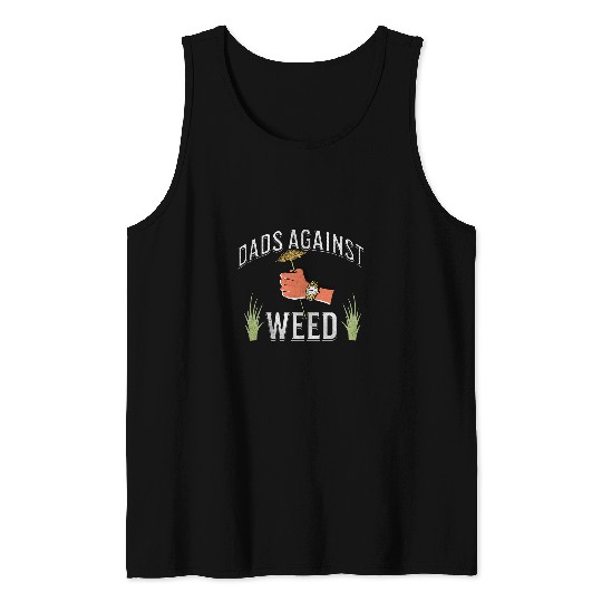 Lawn Mower Fun Funny Dads Against weeds Fathers Day Lawn Mowing Landscaping 1 Tank Tops
