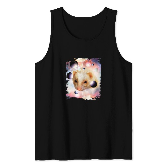 Ferret Pet Astronauts Cosmic Space Galaxy Ferret Face Tank Tops