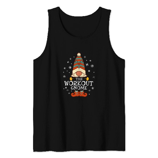 Workout Gnome xmass Family Christmas Workout Gym Fitness Tank Tops