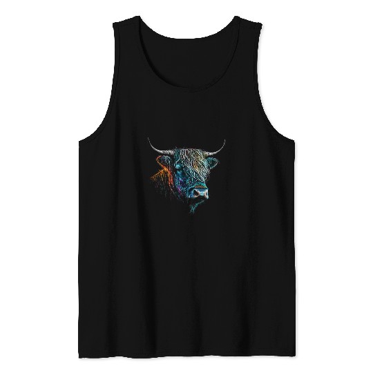Horse Pet Cow Lover Floral Highland Cow Heifer Horseshoe Western Country Cowboy 22 Tank Tops