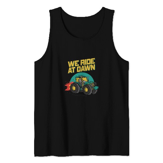Lawn Mower Fun We Ride At Dawn Dad Lawn Mower Make Laugh Day Yard Work 37 Tank Tops