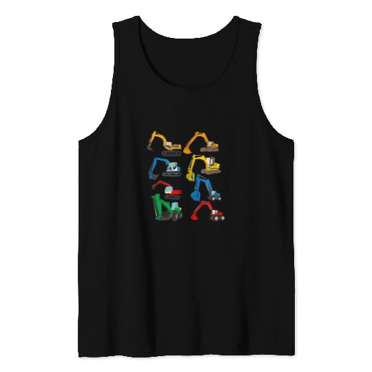 Excavator Fun Kids Boys Excavator Construction Work Excavator 1 Tank Tops
