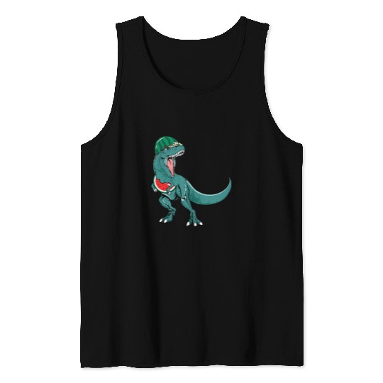 Dinosaur Pet Watermelon Dinosaur One In a Melon T rexs Summer Fruit 2 Tank Tops