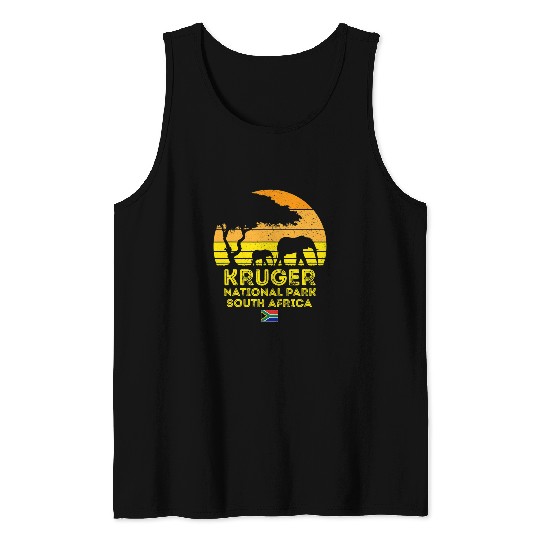 Giraffe Pet Kruger Park South Africa Safari Sunset Giraffe Elephant Tank Tops