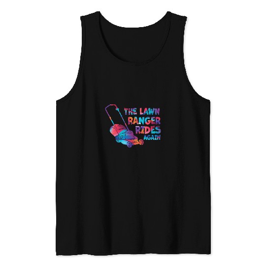 Lawn Mower Fun We Ride At Dawn Dad Lawn Mower Make Laugh Day Yard Work 2 Tank Tops