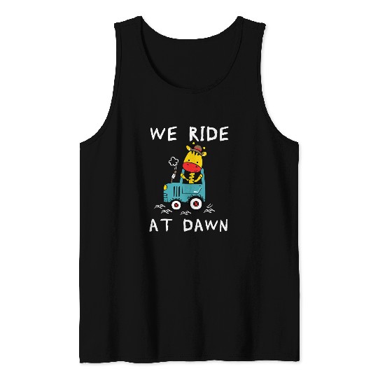 Lawn Mower Fun We Ride At Dawn Dad Lawn Mower Make Laugh Day Yard Work002 Tank Tops