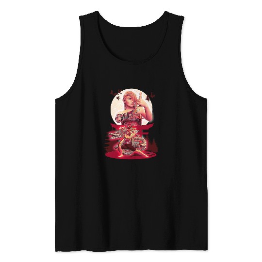 Dragon Pet Japanese warrior with katana and dragon tattoo Tank Tops