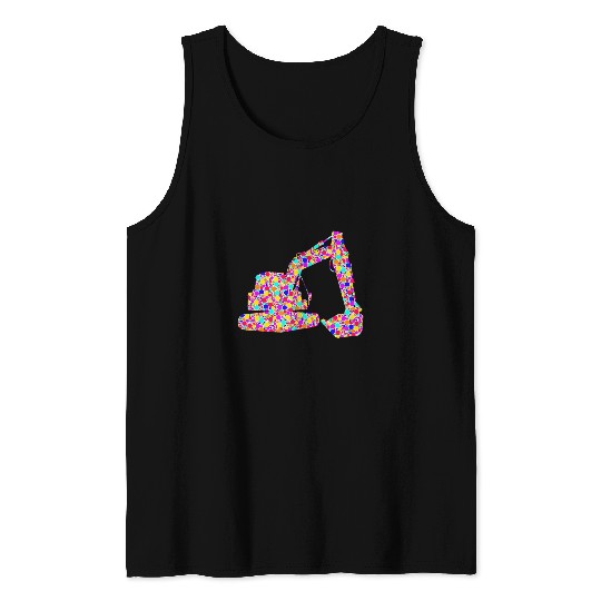 Excavator Fun International Dot Day Colorful Dotted Tank Tops