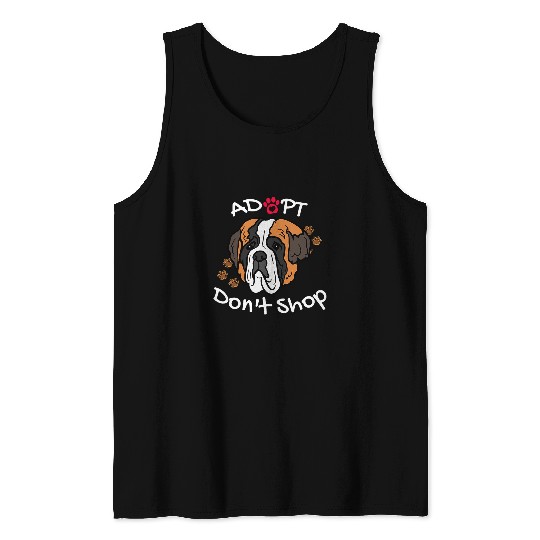 Saint Bernard Pet Cute Saint Bernard Dog Adopt Dont Shop Puppy Paws Art 2 Tank Tops