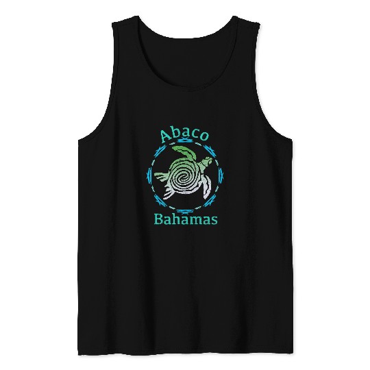 Turtle Pet Abaco Bahamas Vintage Tribal Tank Tops