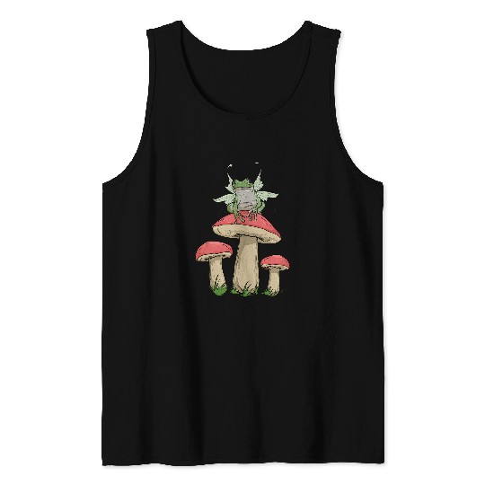 Frog Pet Fairycore Grunge Aesthetic Cottagecore Mushroom Frog Tank Tops