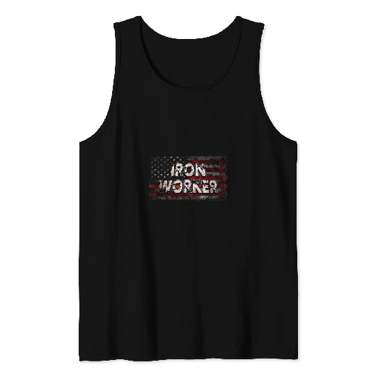 Welder Job Distressed Iron Worker Gift For American Tank Tops