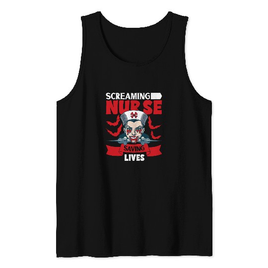 nurses Job Creepy nurses Horror nurses Spooky nurses Scary nurses Halloween 2 Tank Tops