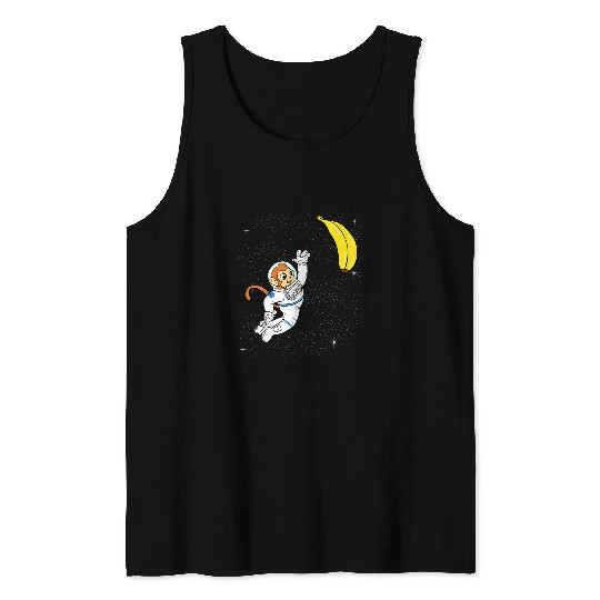 Astronaut Job Monkey Astronaut Space Shuttle Galaxy For Ape Lover Tank Tops